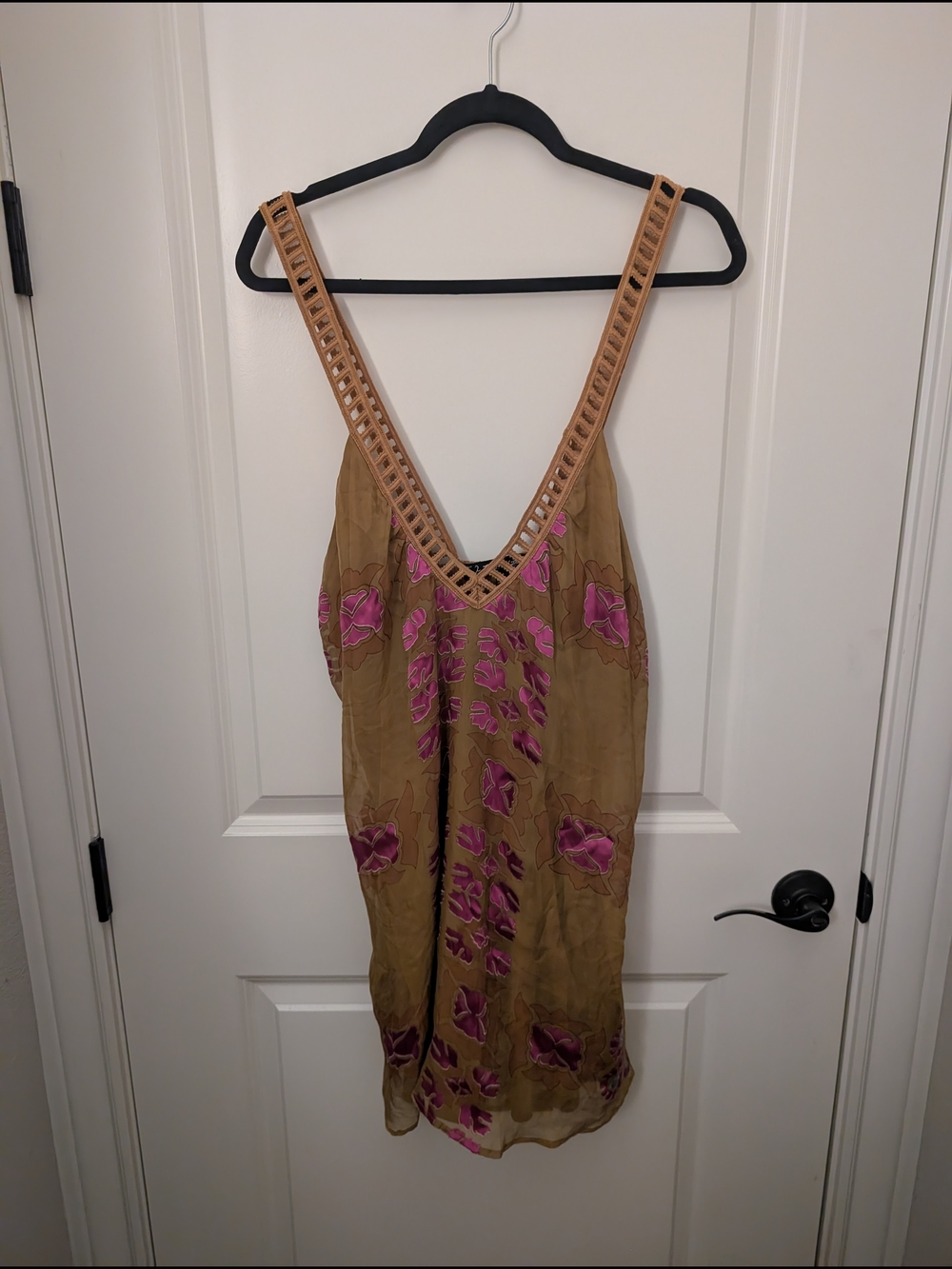 For Love & Lemons Tan Silk Dress